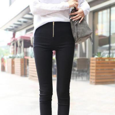 加绒加厚保暖女裤秋冬黑色修身显瘦弹力铅笔裤长裤打底裤大码小脚裤